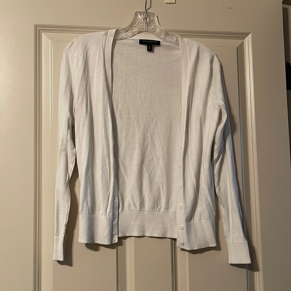 Banana Republic, Cream Fitted Cardigan, Size XS